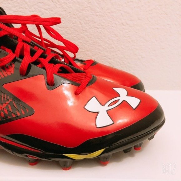 Under Armour Cleats Clutch Fit Spine Red White Men's Size 16 New - Picture 5 of 8
